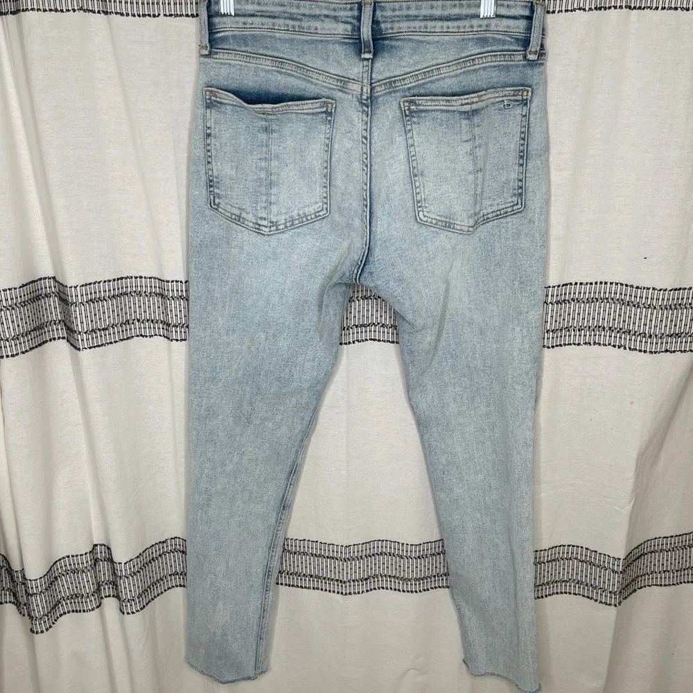 Rag & Bone Cait Mid Rise Skinny Jeans Light Wash Distressed